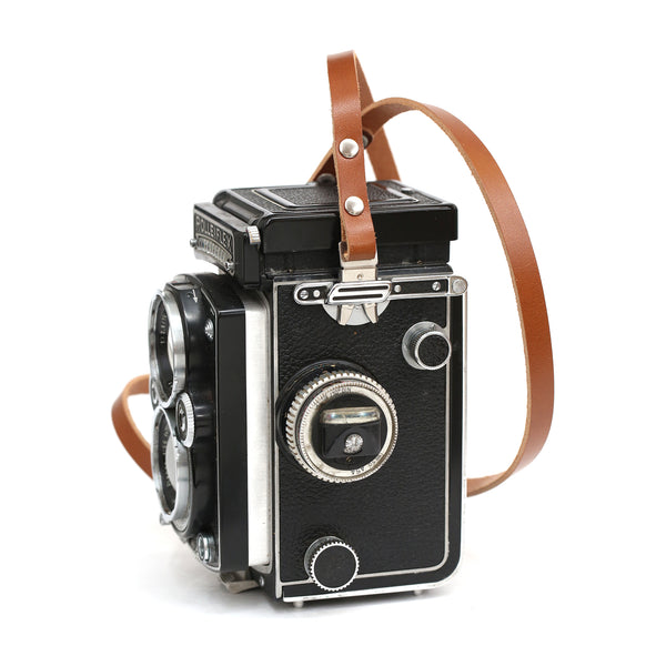 Kamerarem i läder konjak, för Rolleiflex, 100cm
