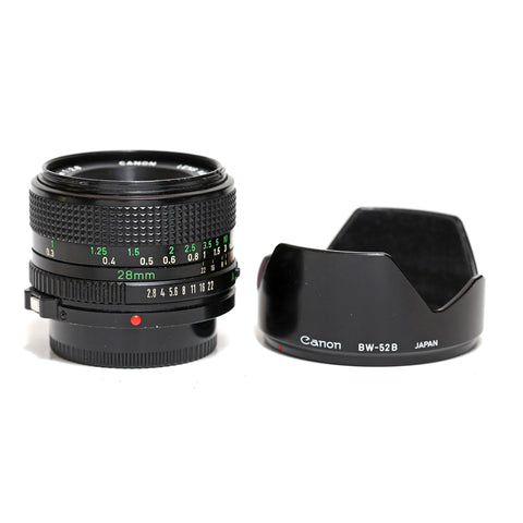 Canon FD 28/2,8 + motljusskydd