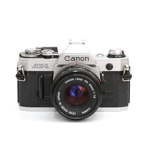 Canon AE-1 krom + 50/1,8