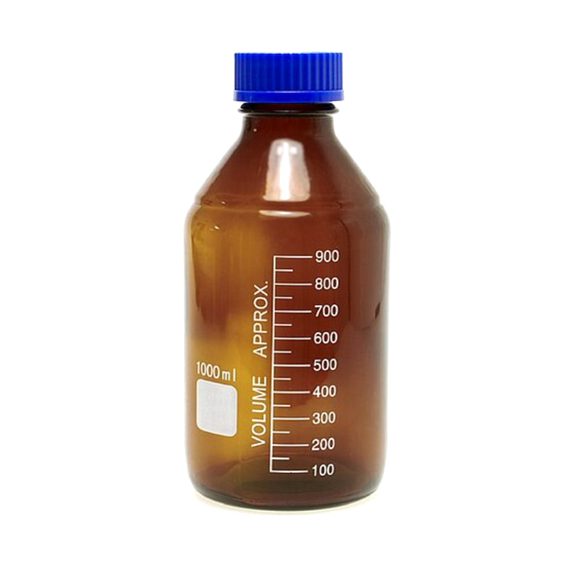 Brown glass bottle with screw cap 1 Liter