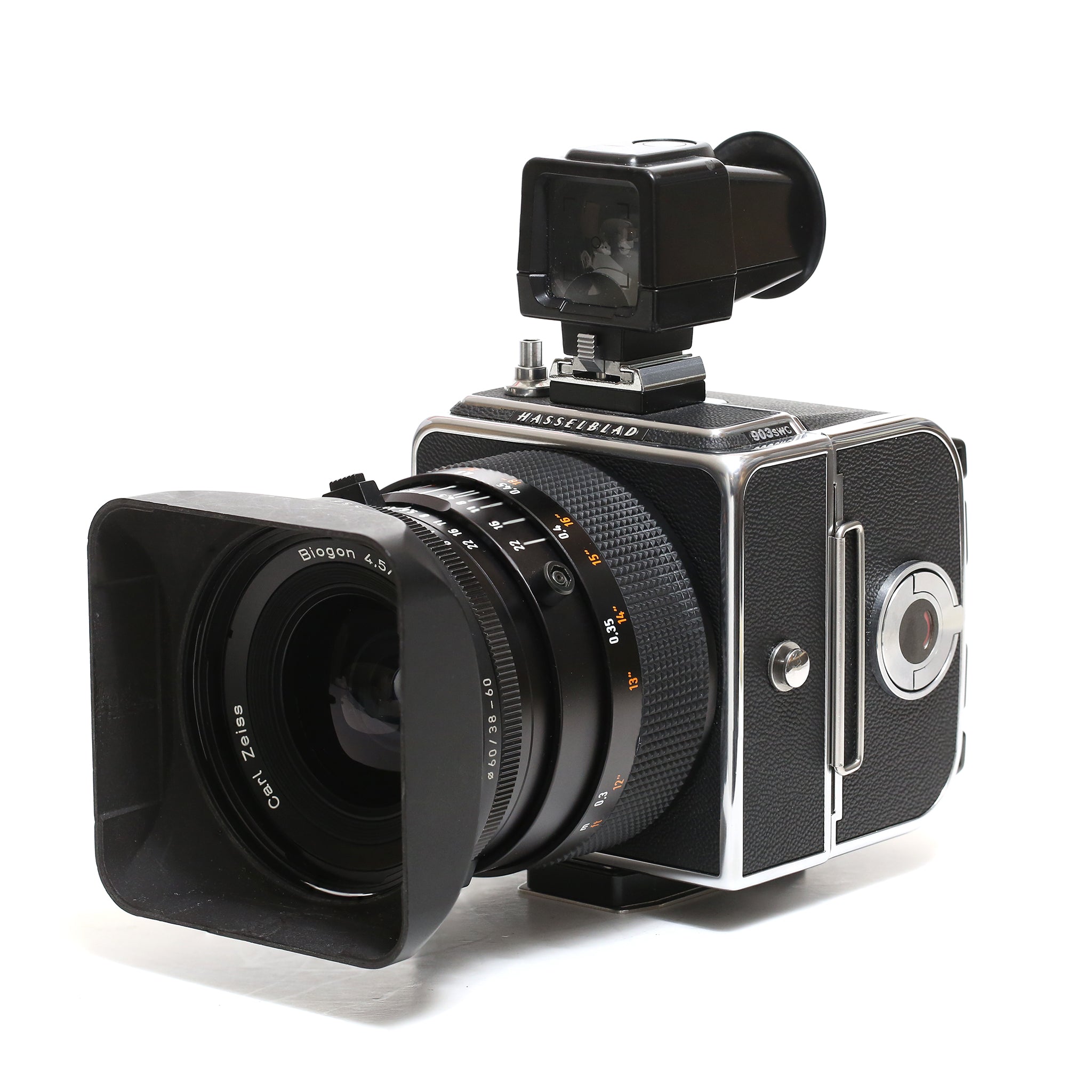 Hasselblad 903 SWC + sökare + A12 (Ver. IV) + mattskiveadapter