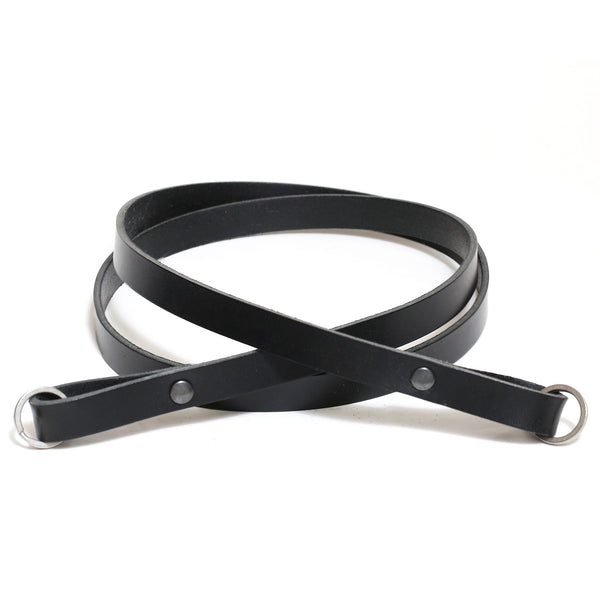 NEWS! Leather camera strap 12mm, Titanium rings, black