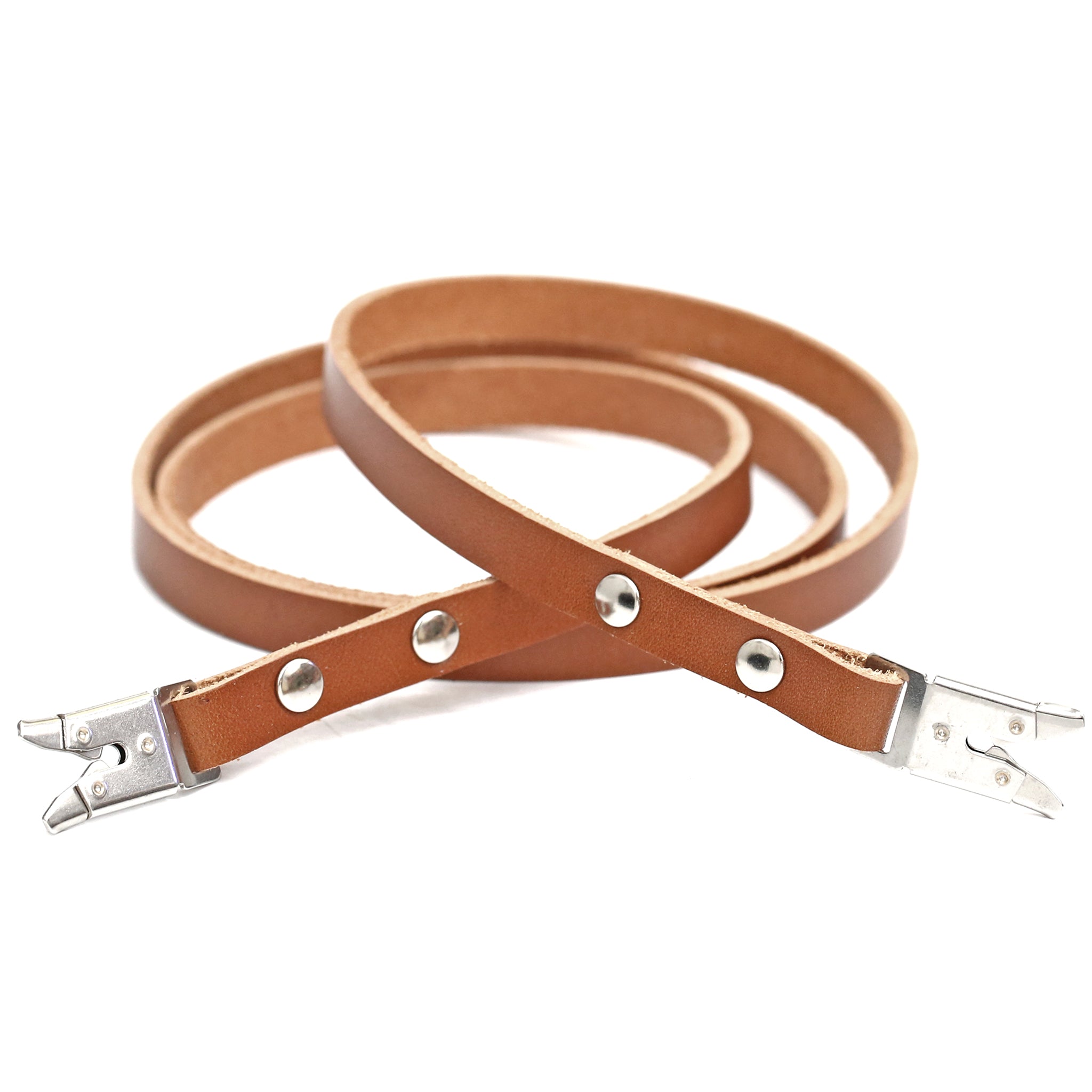 Camera strap in cognac leather, for Rolleiflex, 100cm