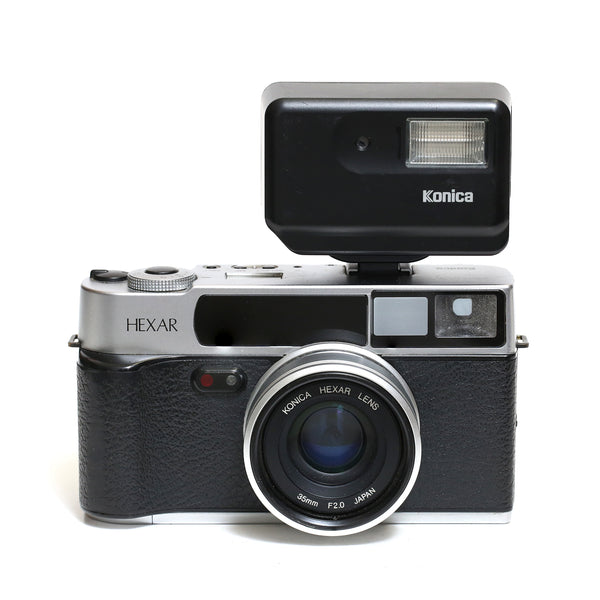 Konica Hexar AF QD + Blixt HX-14 Auto