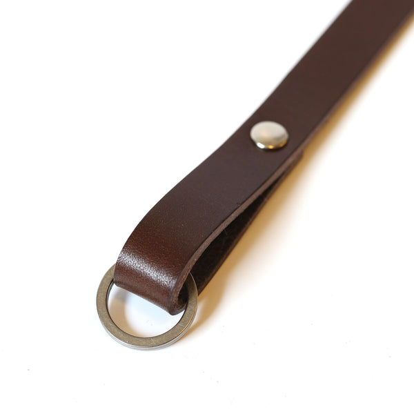 NYHET! Kamerarem i läder 12mm, Titanringar, mörkbrun