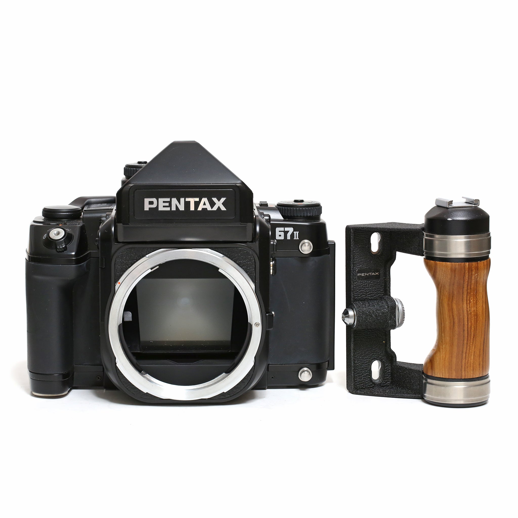 Pentax 67II kamerahus + trähandtag