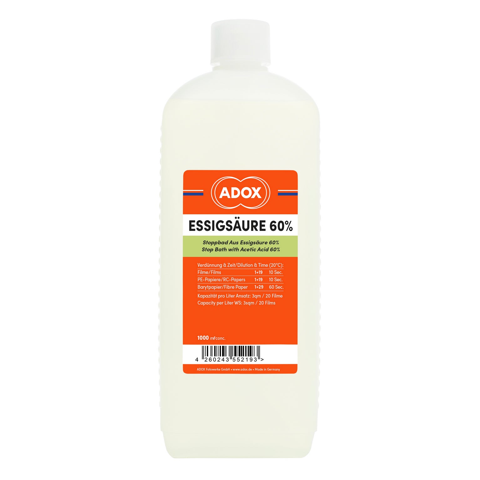 ADOX vinegar 60% (stop bath) 1 liter