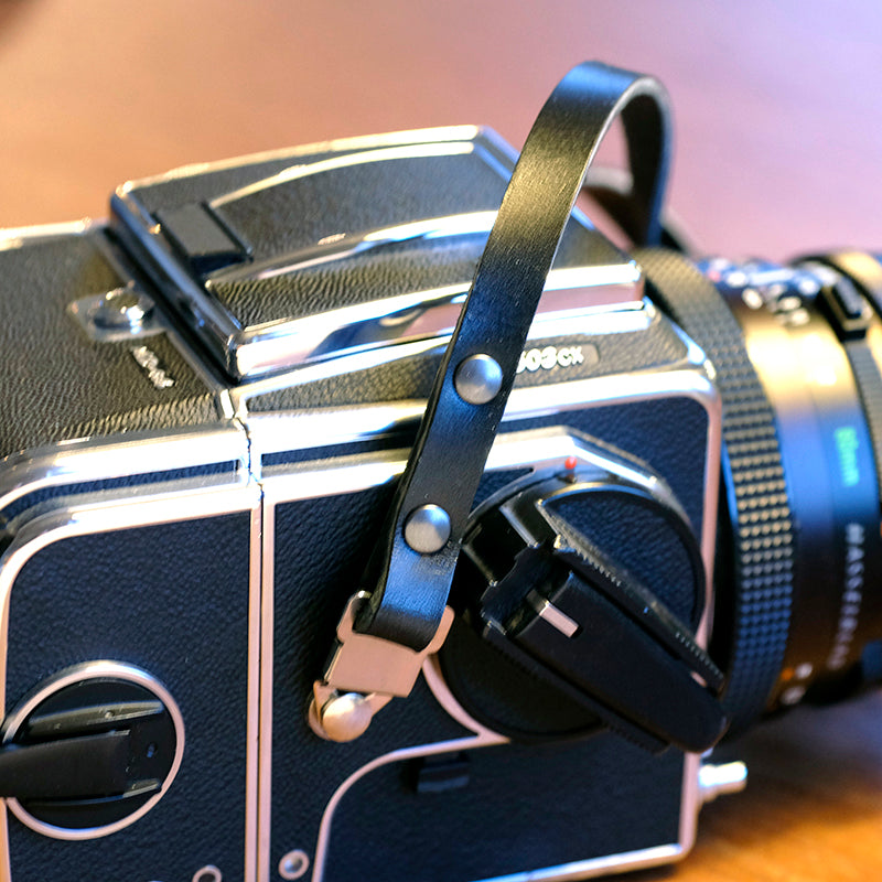 Kamerarem i läder för Hasselblad, fast längd, 5 olika färger